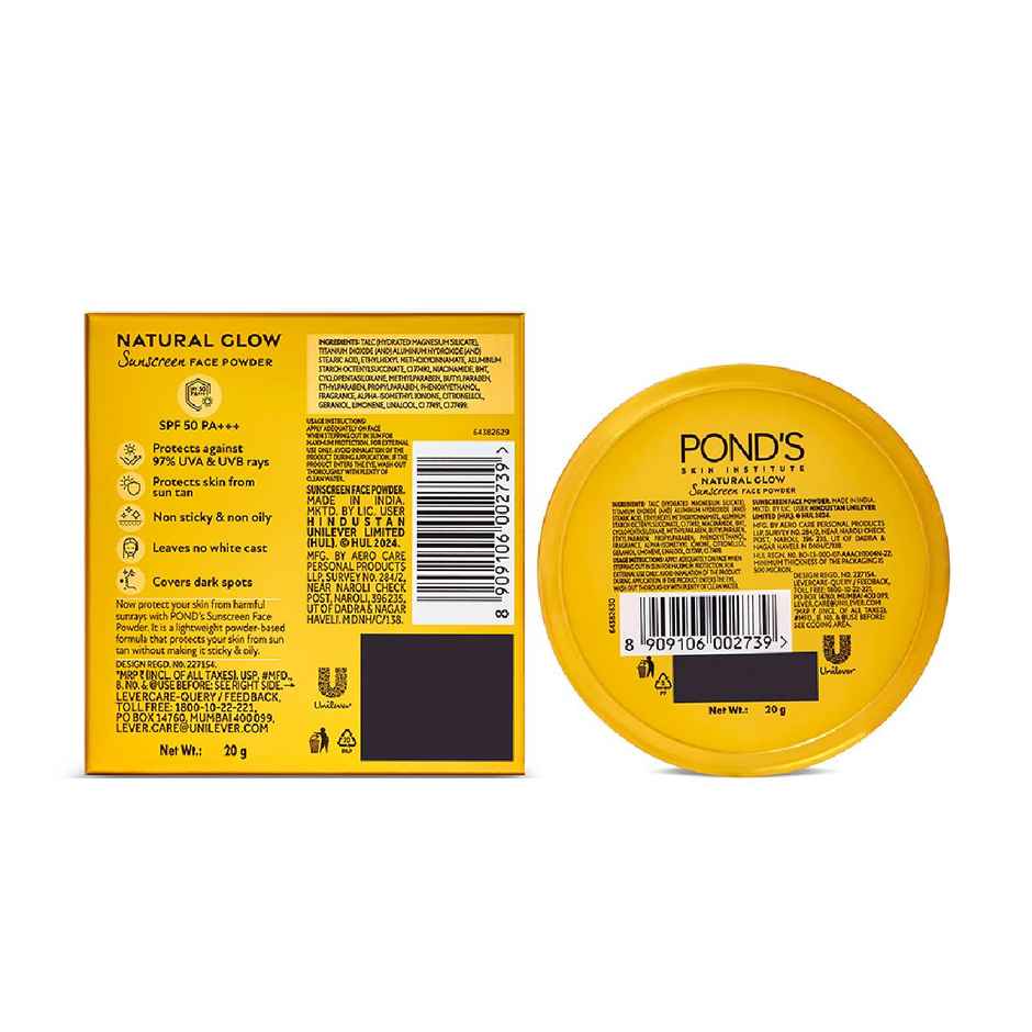 Pond's  Spf 50 Uv Ab Pa+++,Sunscreen Face Powder,For Sun Protection,For Oily Skin 20G