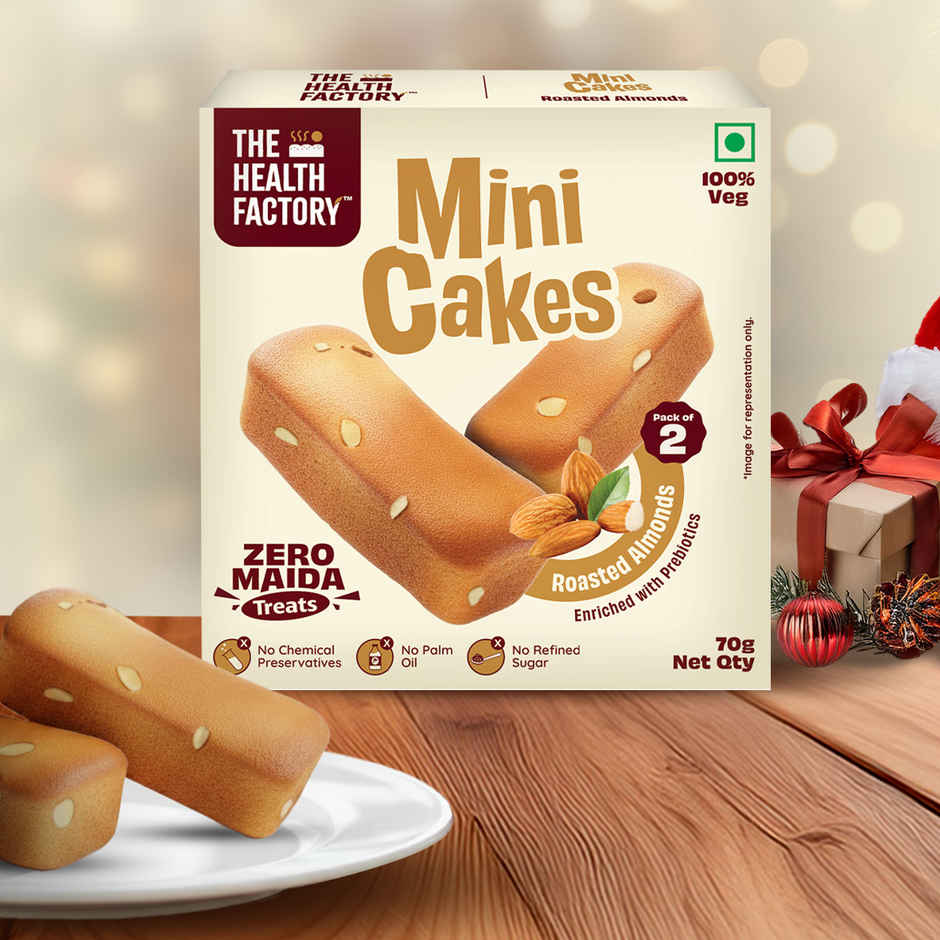 The Health factory Zero Maida Mini Cakes | Roasted Almonds 