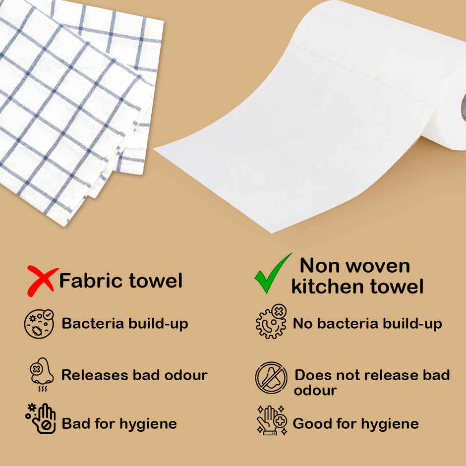 GINNI Superwipe Kitchen Towel Roll | 50 Pulls | 20 x 22 cm