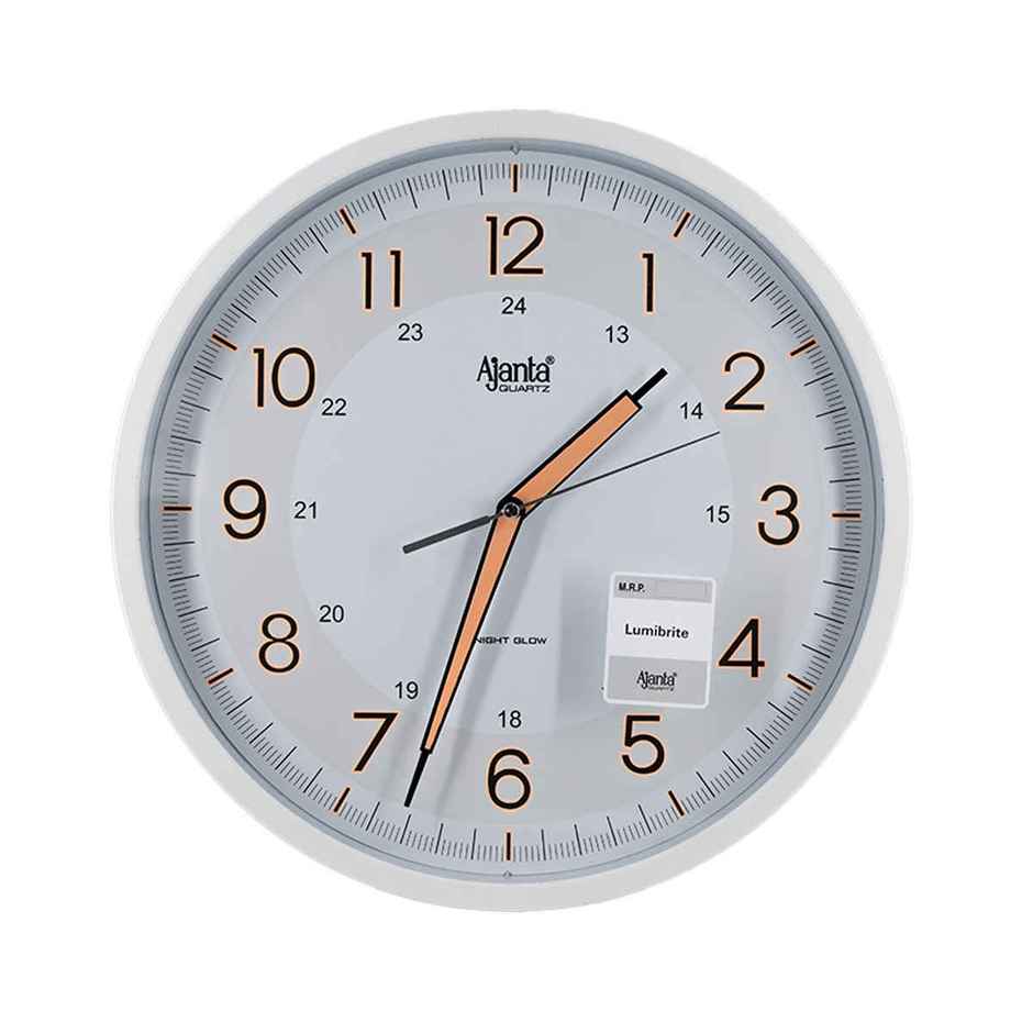 Ajanta Wall Clock Night Glow Clock Radium Clock (310 x 44 x 310mm) Pearl White