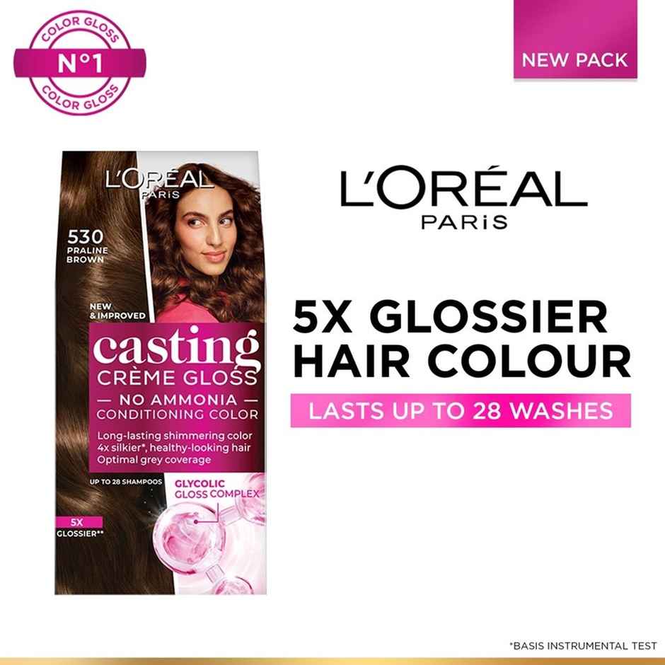 L'Oreal Paris Casting Creme Gloss Hair Color, 530 Praline Brown