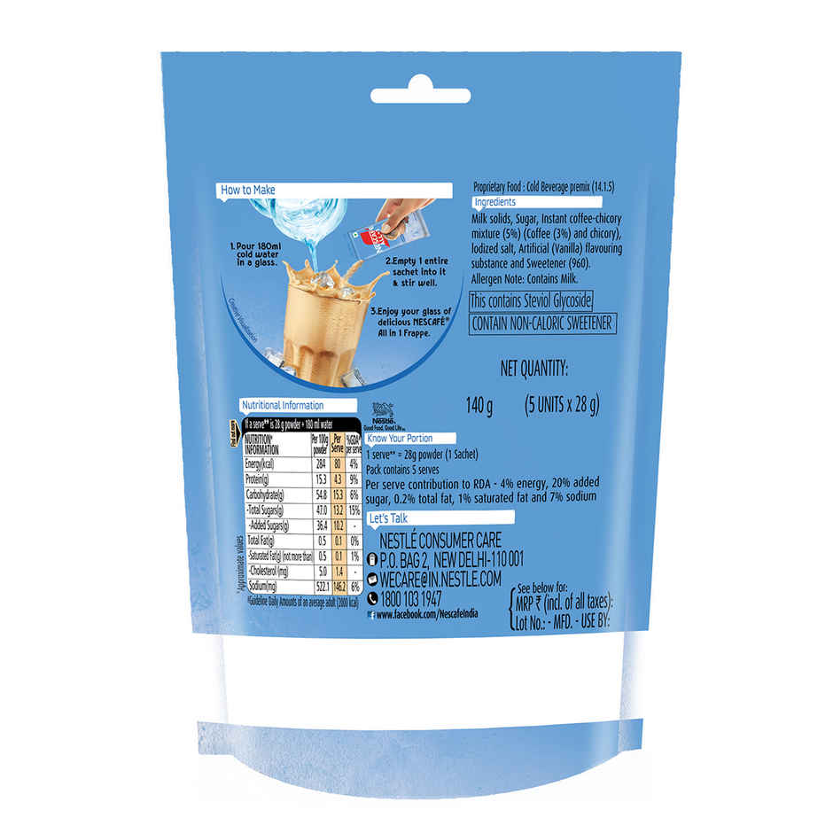 Nescafe All in 1 Frappe Instant Cold Coffee Premix Sachets