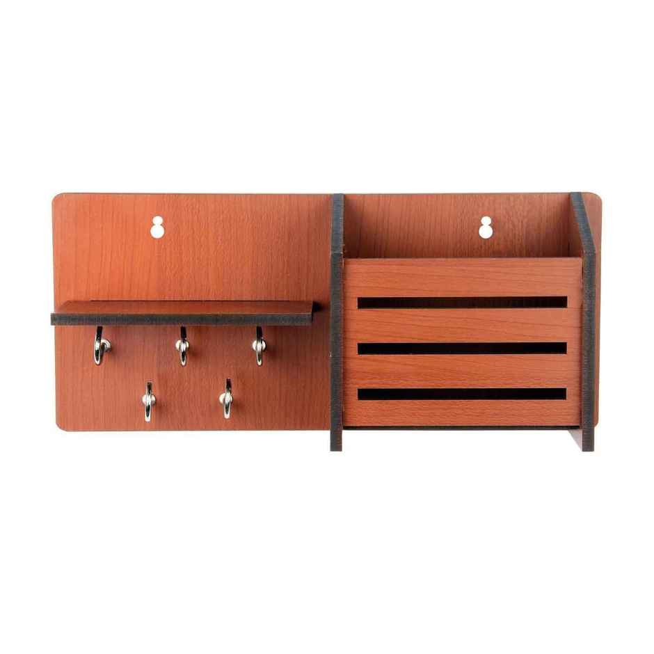 Casacraft by Pepperfry Brown Mdf Side-Shelf Pocket Key Holder