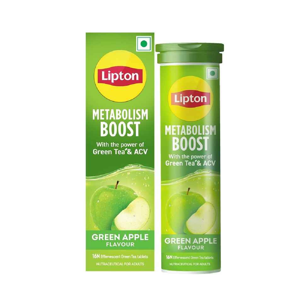 Lipton Metabolism Boost Effervescent Green Tea Tablets - Green Apple Flavour
