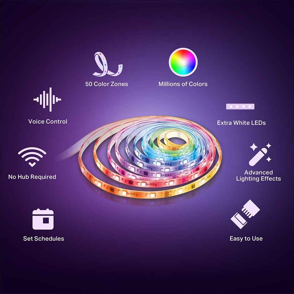TP-Link Tapo L930-5 Smart Wi-Fi Light Strip,16.4Ft 1000 Lumens,16M Dimmable Colors, Multicolor