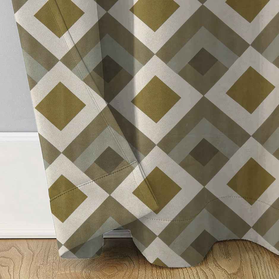 BAY6 Polyester Window Curtains - Set of 2 - (5x4 ft) - Dark Green