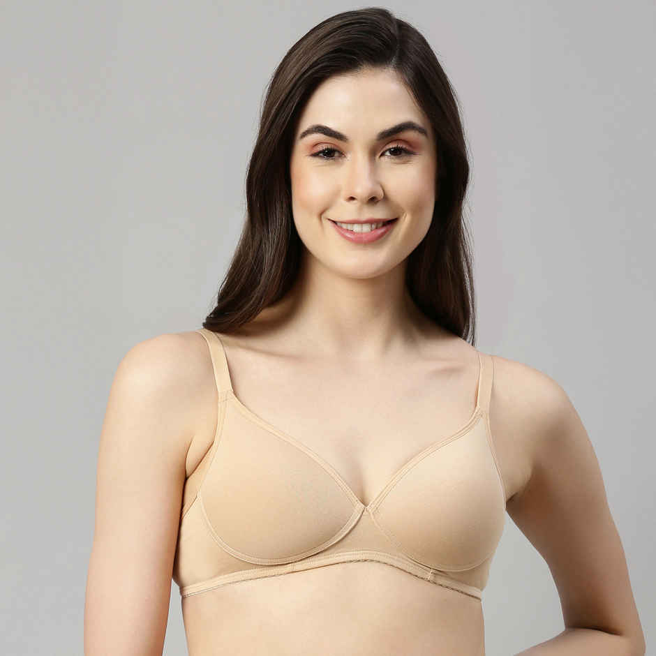 Enamor Women's A039 Perfect Coverage Cotton T-shirt Bra|Padded|Wirefree | Skin-38B