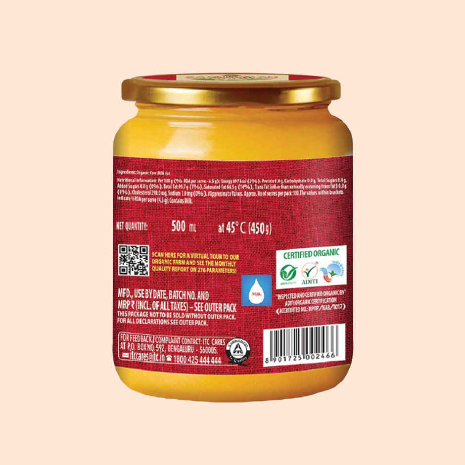 Aashirvaad Organic Pure Cow Ghee | Certified Organic