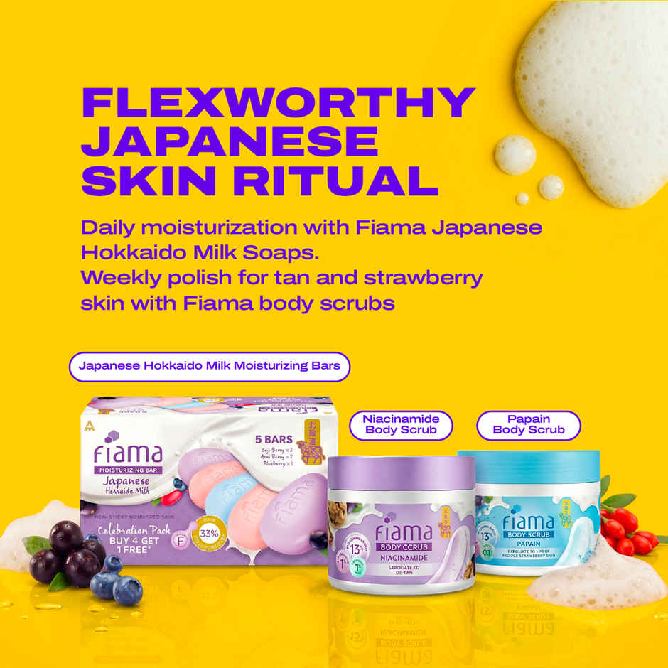 Fiama Skin Barrier Strengthening Moisturizing Soap Bar Combo Pack | Japanese Hokkaido Milk
