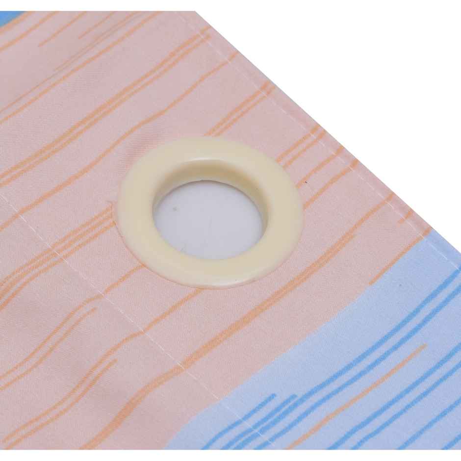 BAY6 Polyester Long Door Curtains - Set of 2 - (9x4 ft) - Blue