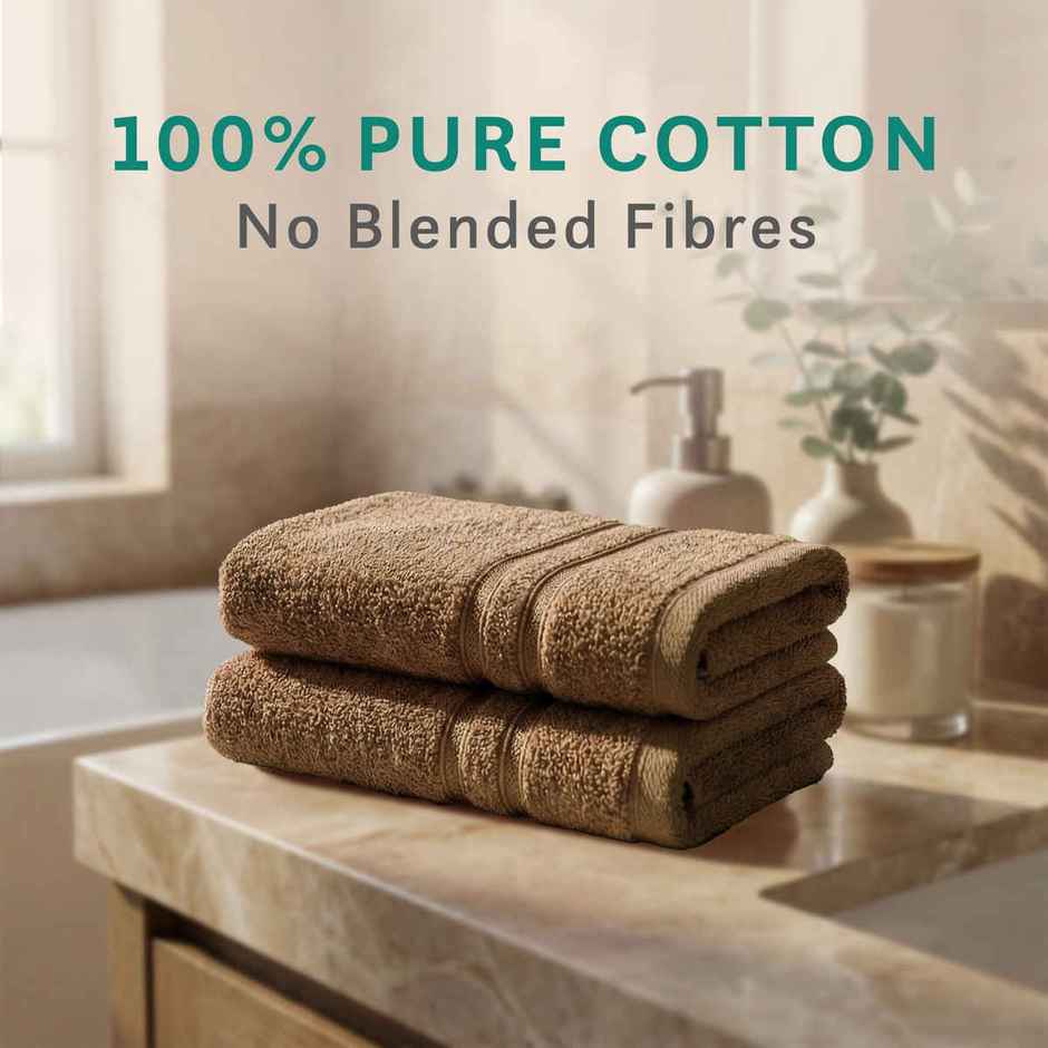 Mytrident Cotton Hand Towel | 400 GSM | Gym Towel Set - Coconut Shell