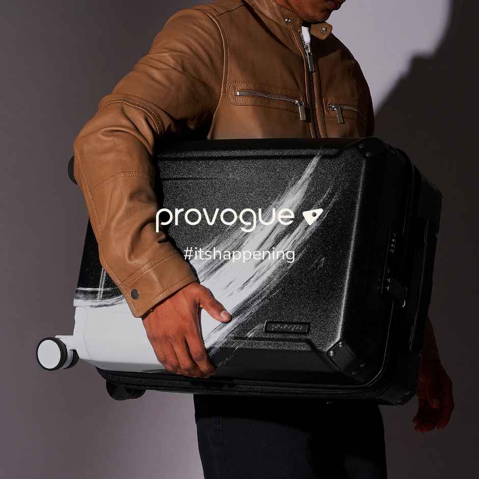 Provogue Wave Hard-Sided PC Cabin Luggage Trolley Bag | Midnight Black - 55 cm