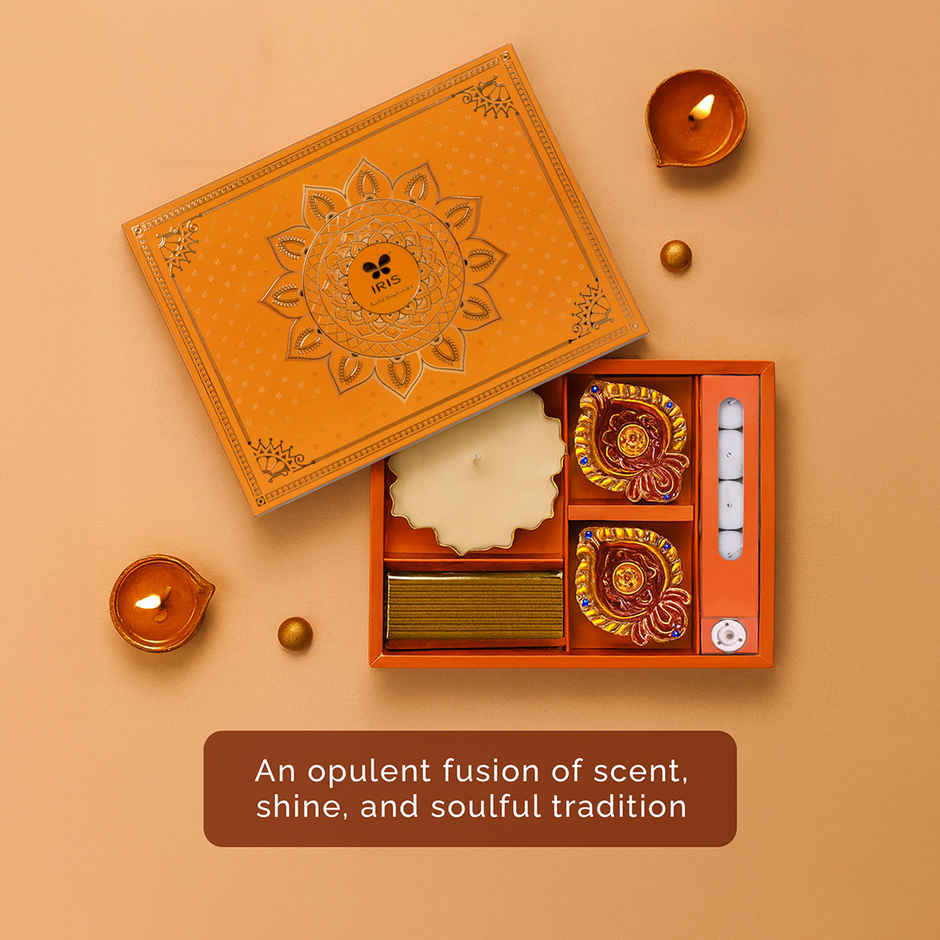 Light & Fragrance Urli Candle Festive Gift Box | Gift Hampers | Iris