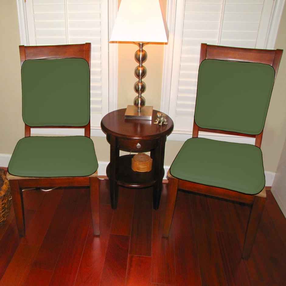 Lushomes Reversible Chair Pads - Green | 15 x 15 inch