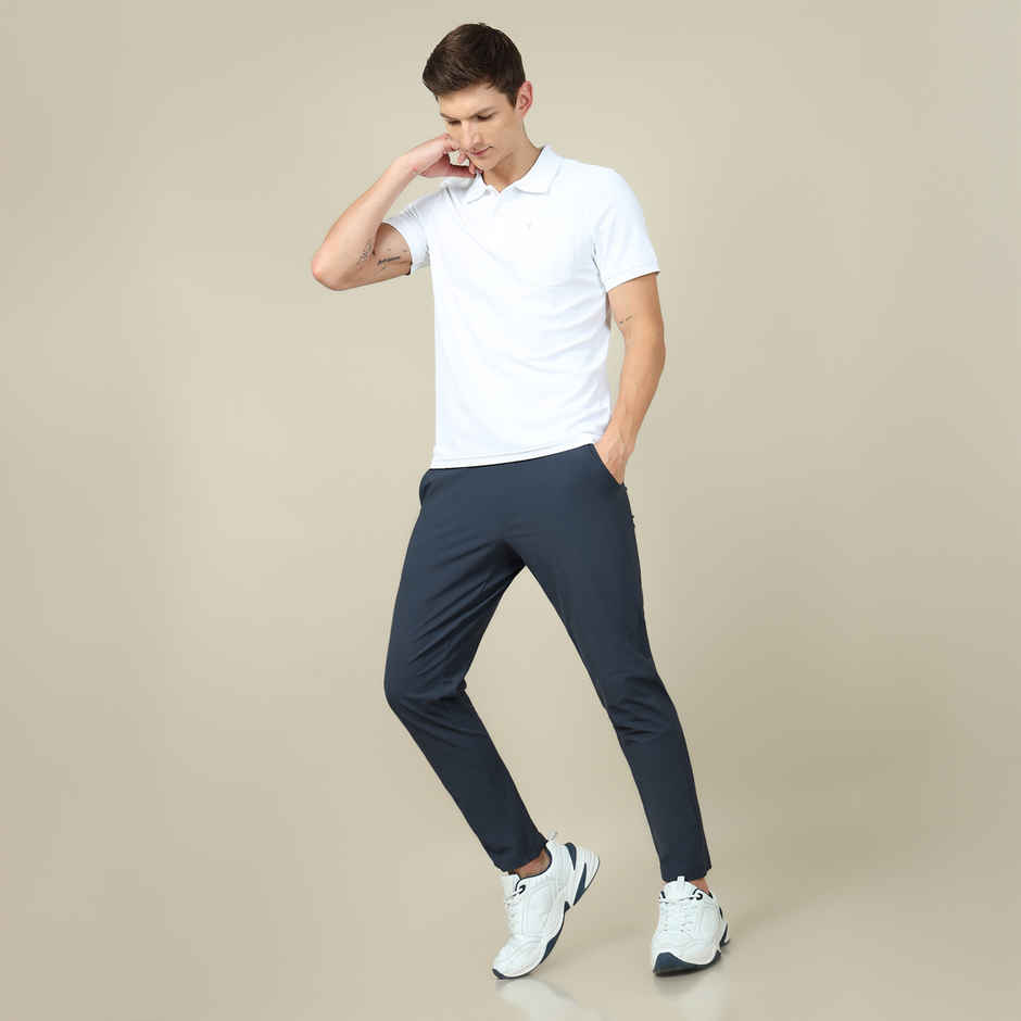 Technosport Men Poly Solid Relax Fit Sports Trackpants with DURACOOL+ | Carbon Grey | XXL