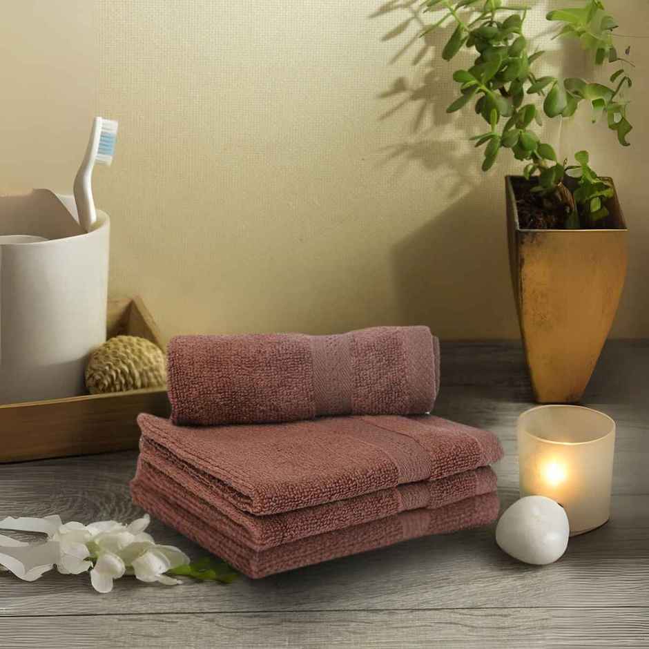 Bianca Face Towel Soft Brown | 380 GSM Set of 4 - 12 x 12 in
