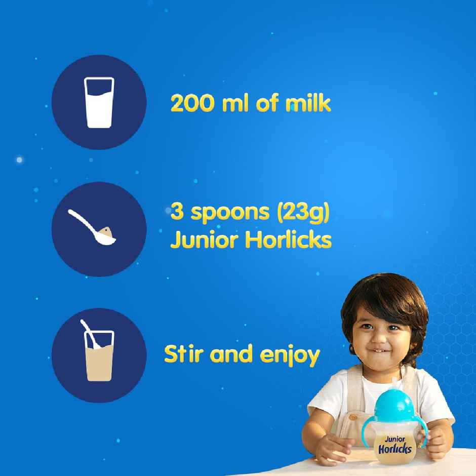 Horlicks Junior Vanilla Flavoured Drink Mix | For 2 - 6 years Kids