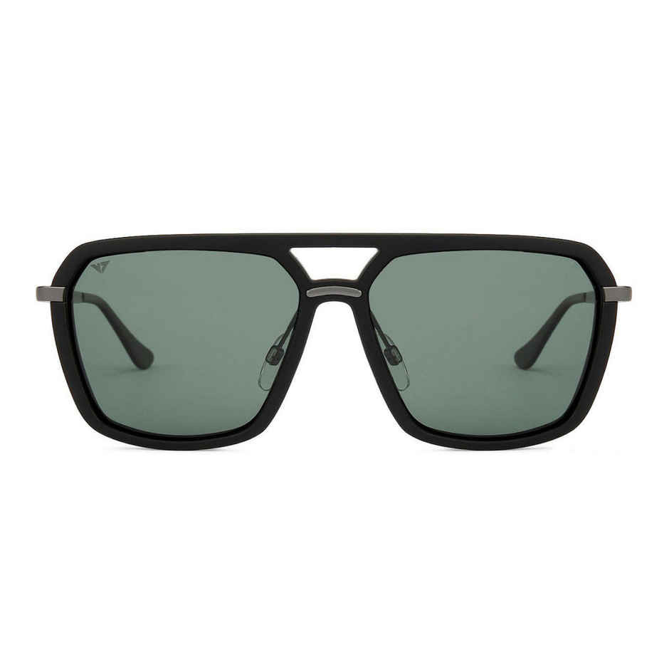 Vincent Chase By Lenskart Unisex Polycarbonate Sunglasses | Black and Green - L