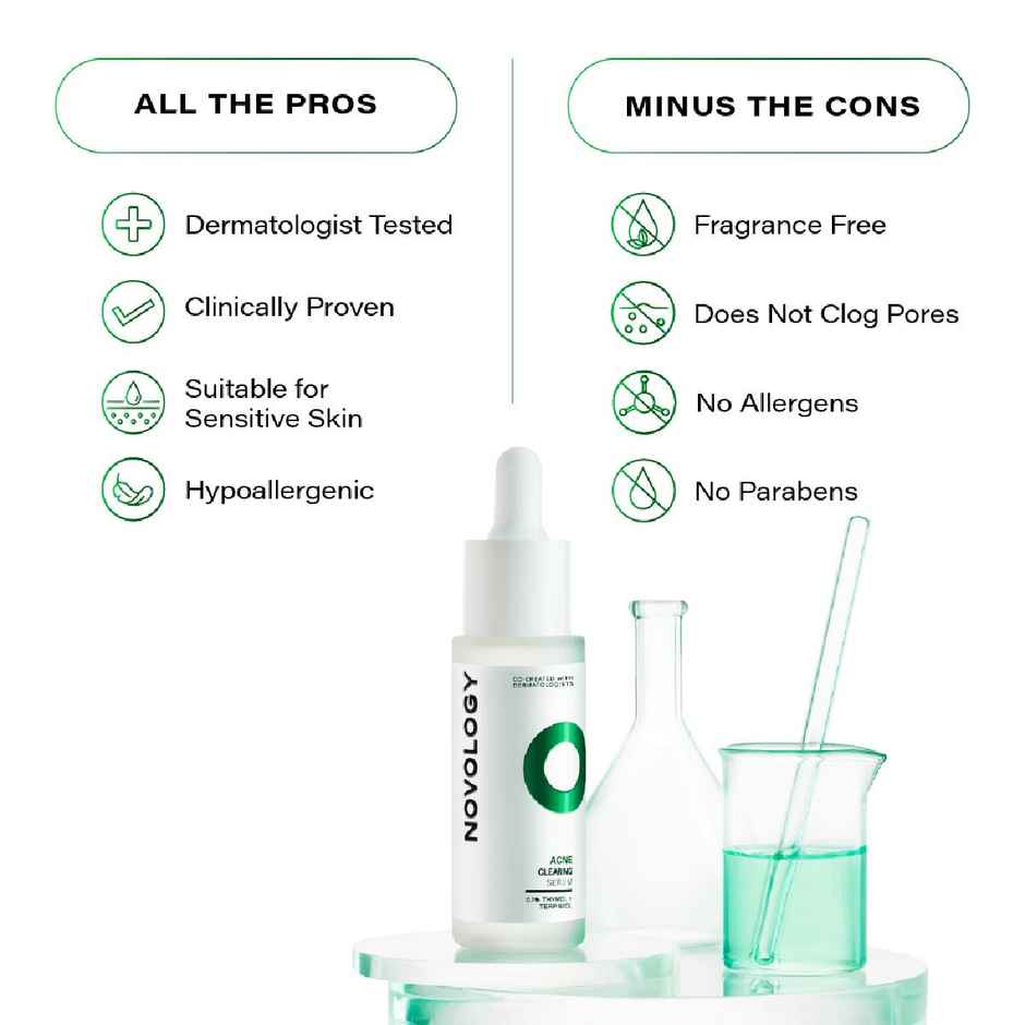 Novology Acne Clearing Serum With Thymol And Terpineol | Non-Drying, Non-Irritating