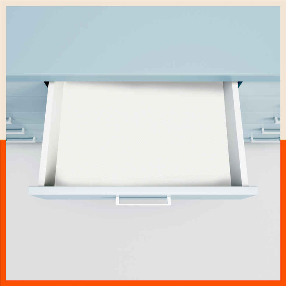Bathla Shelf Liner | 45cm x 3 m | Multipurpose, Reusable, Washable, Temperature Resistant | White