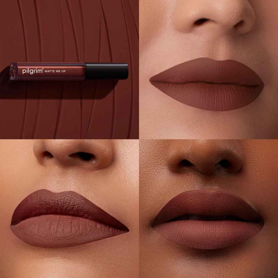 Pilgrim Matte Liquid Lipstick with Hyaluronic Acid Transferproof & Lightweight | Bossy Brown 03
