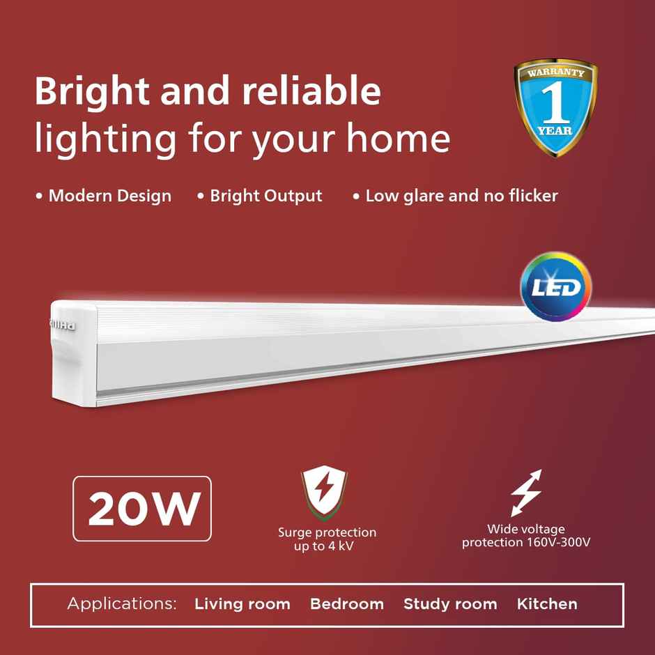 Philips 20 W LED Tubelight - White | 6500 K (113 cm length)