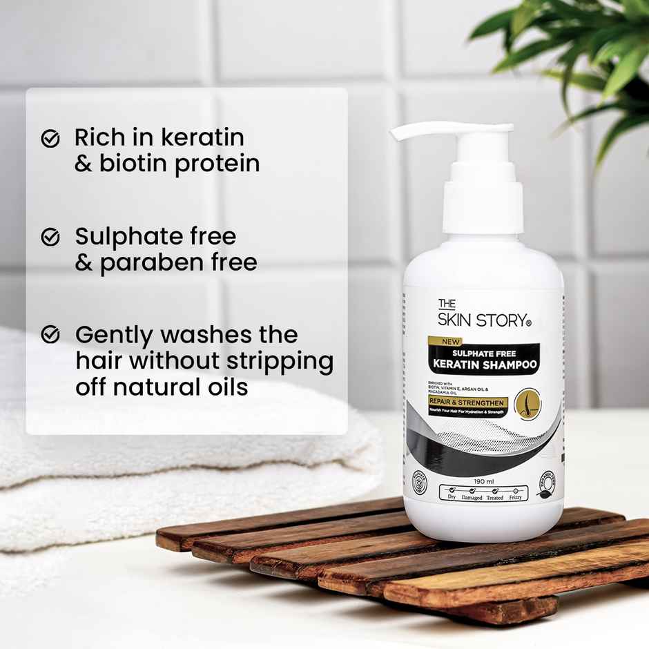 The Skin Story Keratin Shampoo For Treated Coloured Hair Controls Frizz Repair Damage Sulphate Free