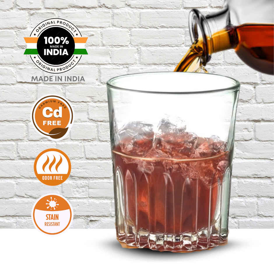 Yera Classic Design 255 ml Water/Juice Glasses Tumbler Set | 6 Pc