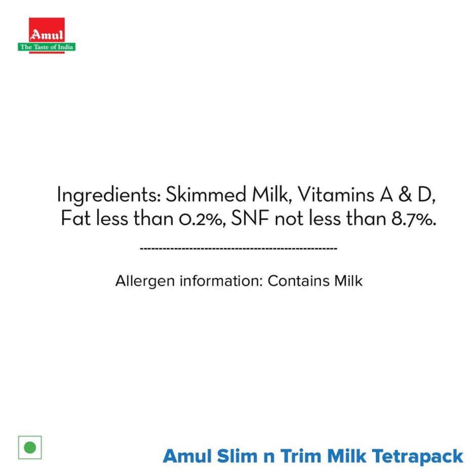 Amul Slim Trim Skimmed Milk (Tetra Pack) Combo