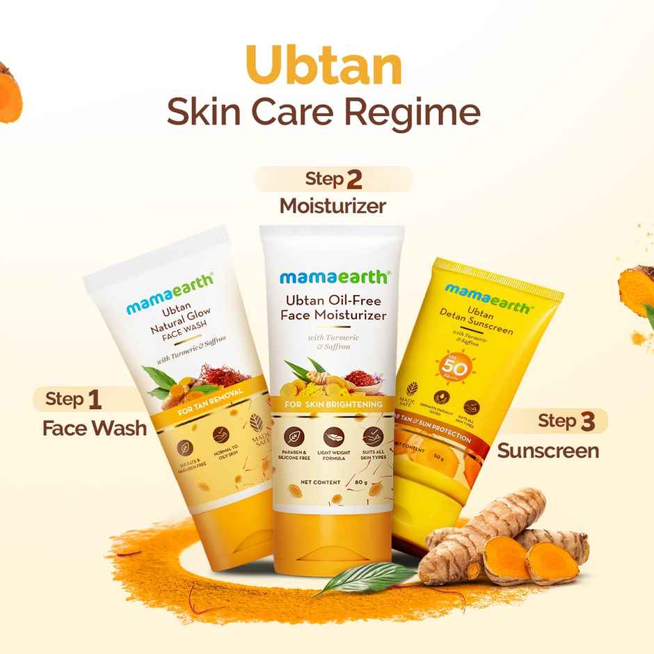 Mamaearth Ubtan Face Wash With Turmeric & Saffron For Tan Removal | Skin Brightening