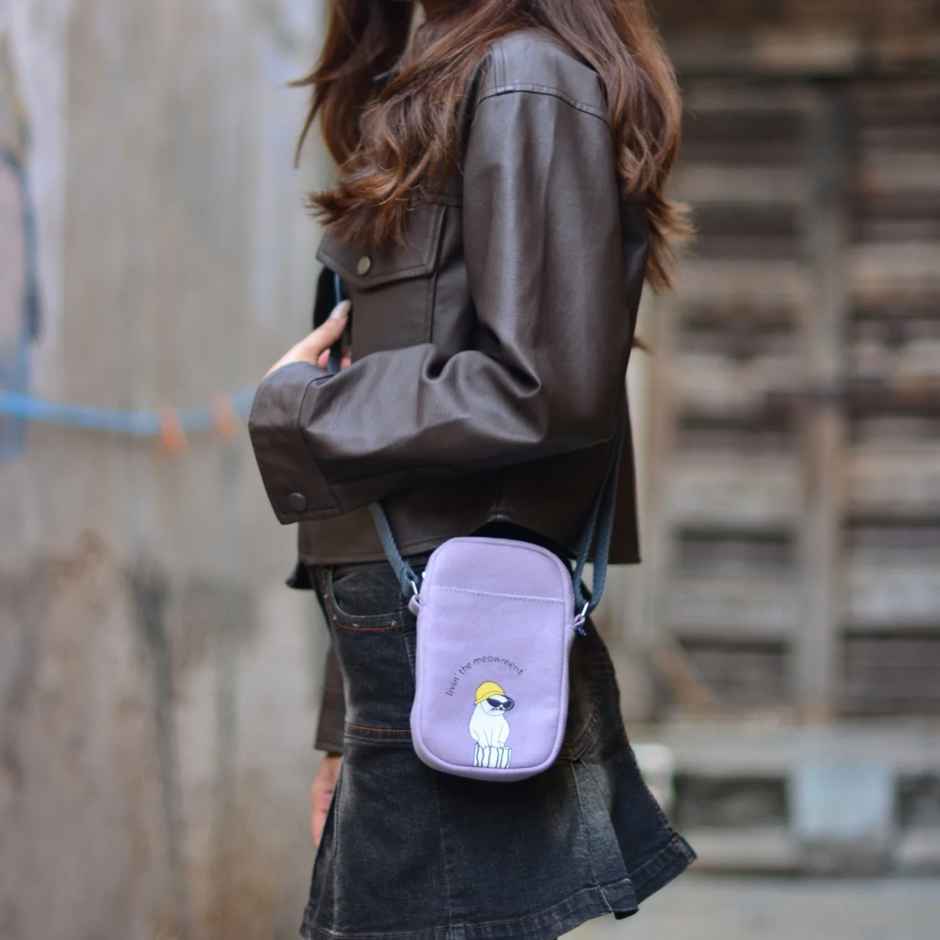 Ecoright Unisex Graphic Cotton 1.5 L Phone Bag | Meowment - One Size