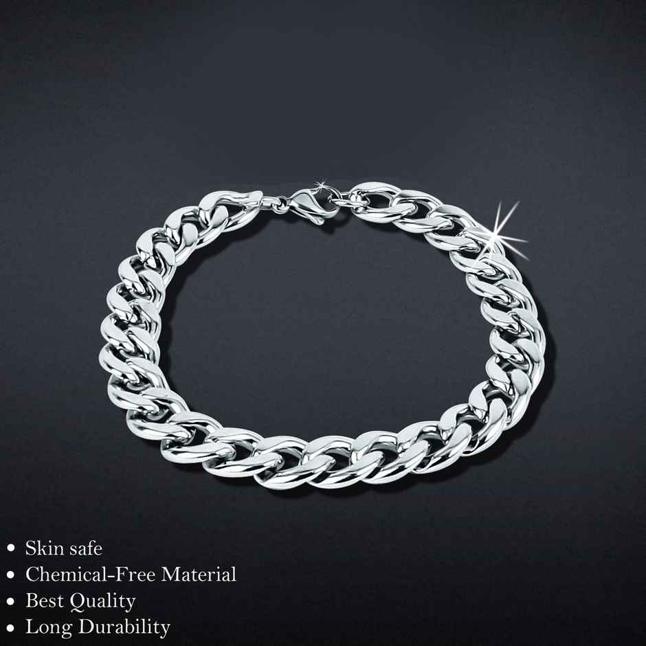 Fashion Frill Men's InterLlink Bracelet Silver Regular