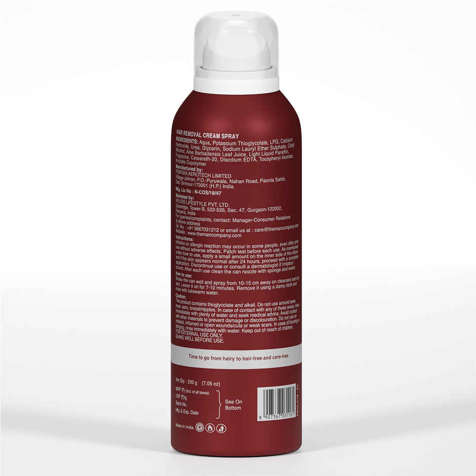 The Man Company Intimo Hair Removal Spray cream Spray (200 gm) I Contains aloevera & glycerin I for Men & Women |mild & easy to use