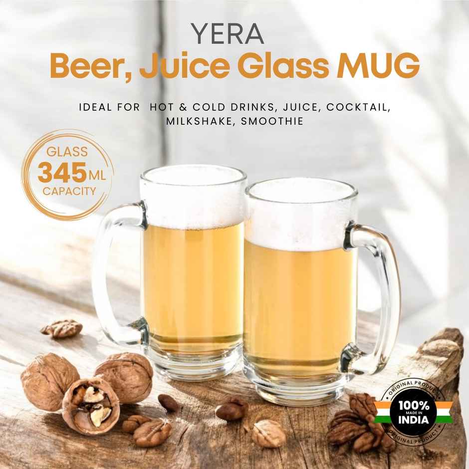 Bistro Beer Juice Milkshake Mug Set | 345 ml Each | Yera Glassware