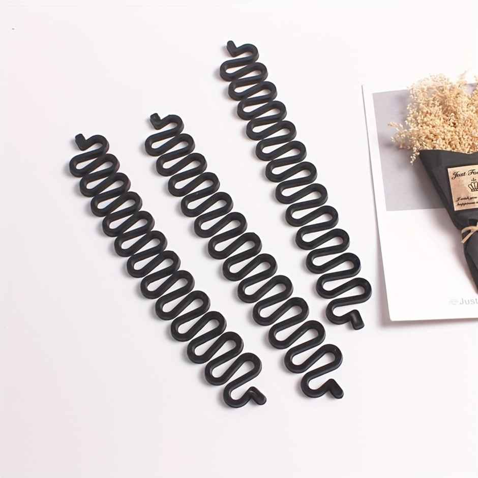Chronex 2 Pc Hair Bun Maker Topsy Tail Hair Braiding Tool Diy French Ponytail Maker Tools | Black