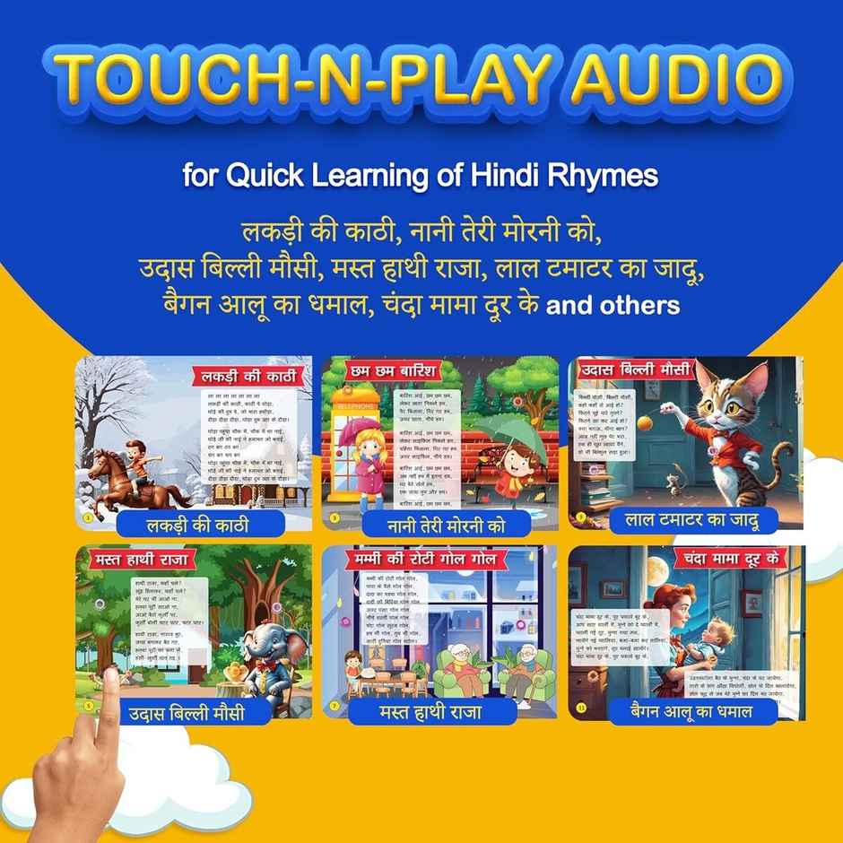 Kiddale 28 Sounds, 14 Hindi Musical Rhymes & Picture Book