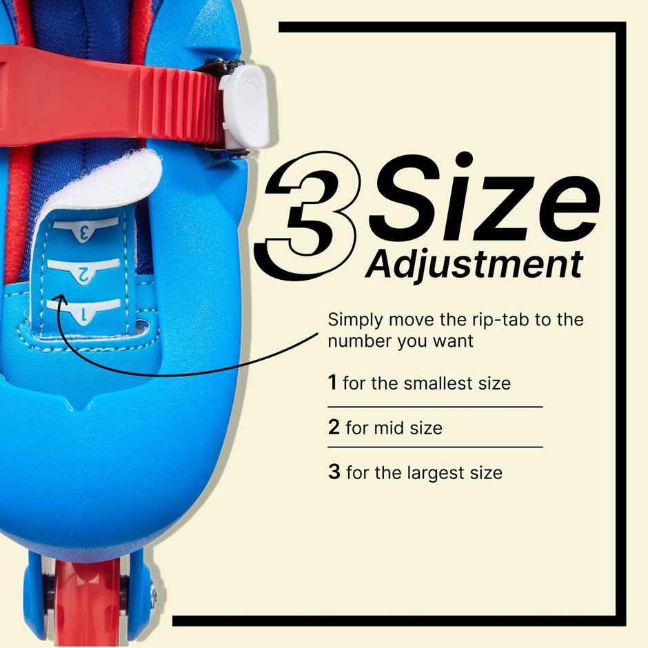 Decathlon | Oxelo Kids Skating Shoes Inline Size Adjustable | Blue - UK13C - UK1.5