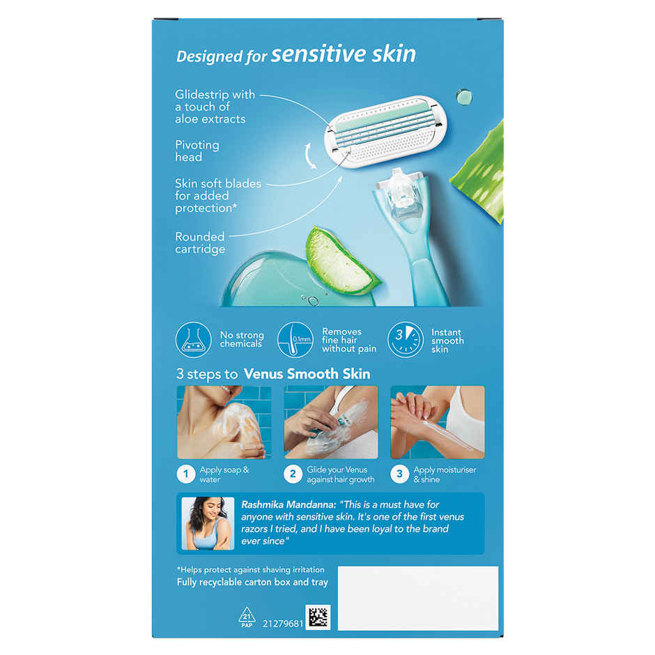 Gillette Venus Hair Removal Razor - With Aloe Vera