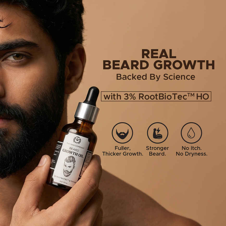 The Man Company Beard Growth Oil I Almond & Thyme