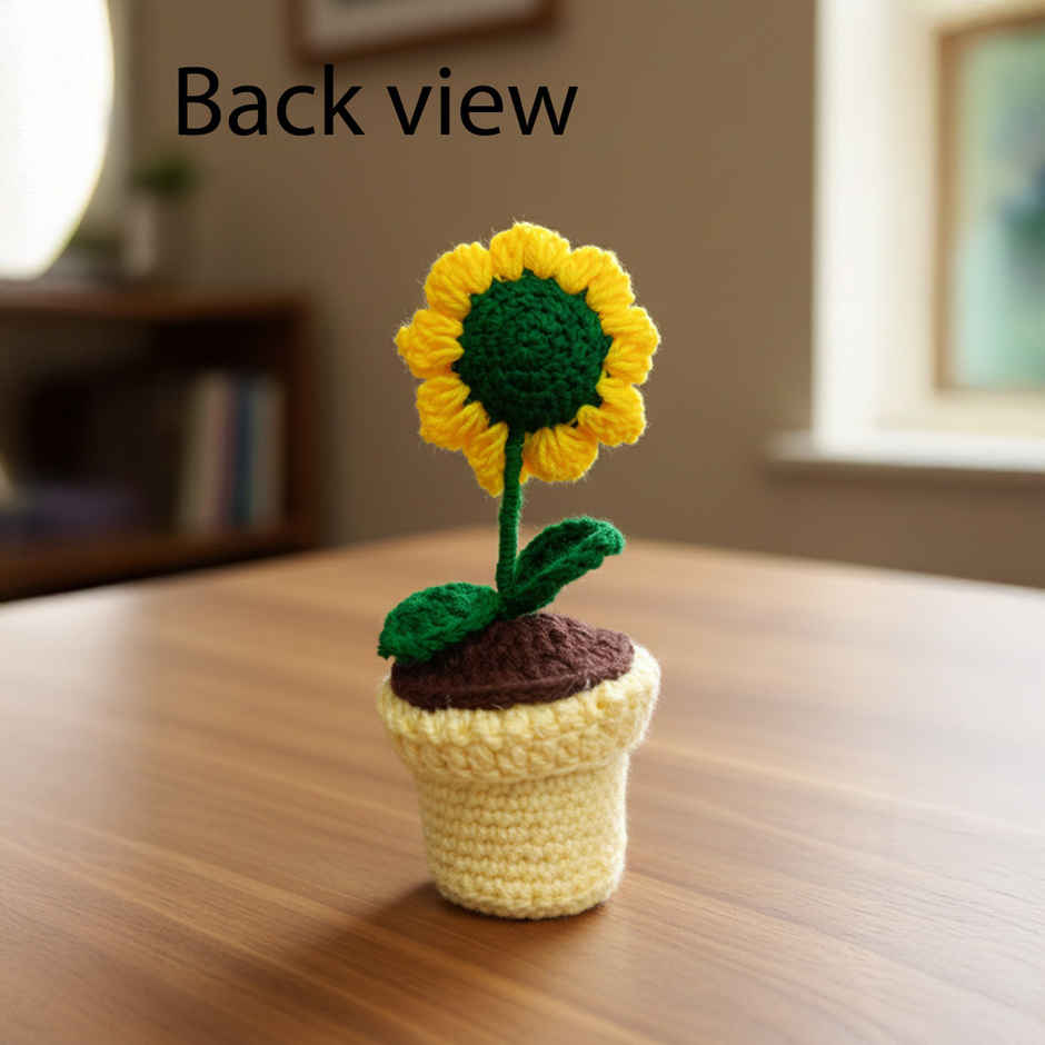 Crochet Sunflower Pot | Decorative Use | Mad Over Print