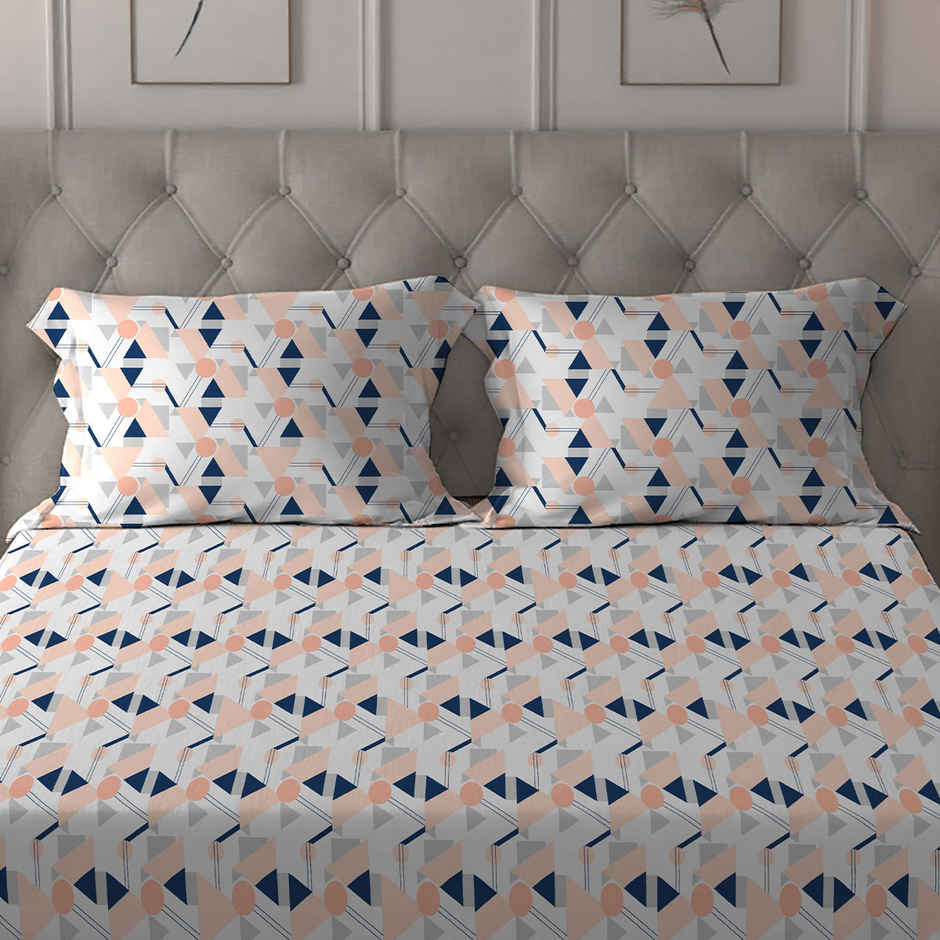 Home Elegance by myTrident Microfiber Bedsheet Set | Queen Size Double Bed sheet | 2 Pillow Covers | Pearl