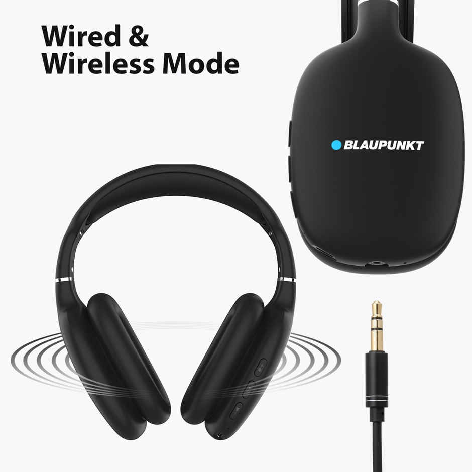 Blaupunkt Bh31 Wireless Headphone Bluetooth & Wired (Black, On The Ear)