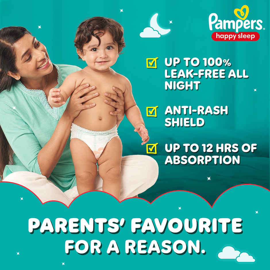 Pampers Happy Sleep Pant Style Baby Diapers | M | 7-12 Kg Diapers Combo