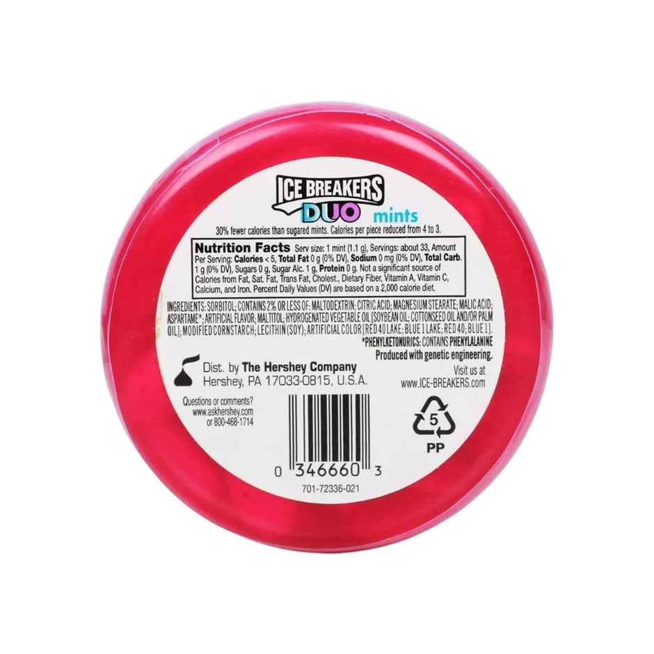 Ice Breaker Duo Fruit + Cool Mints, Raspberry