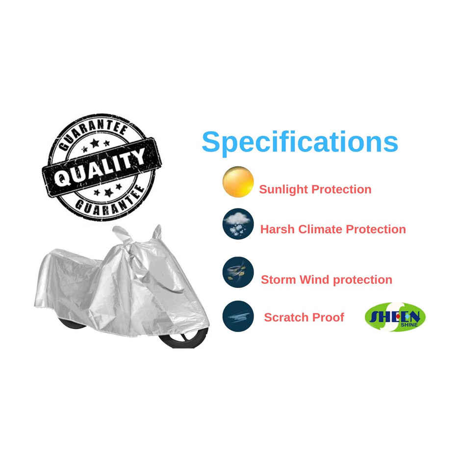 Sheen SBCsilver07 Waterproof Two Wheeler Cover for Yamaha (FZ-S, Silver)