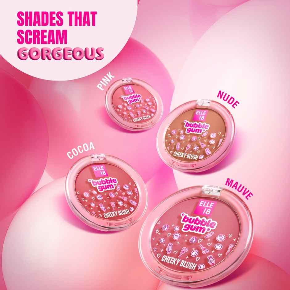 Elle 18 Bubblegum Blush | Pink | Matte Finish | High Pigment | Buildable Coverage