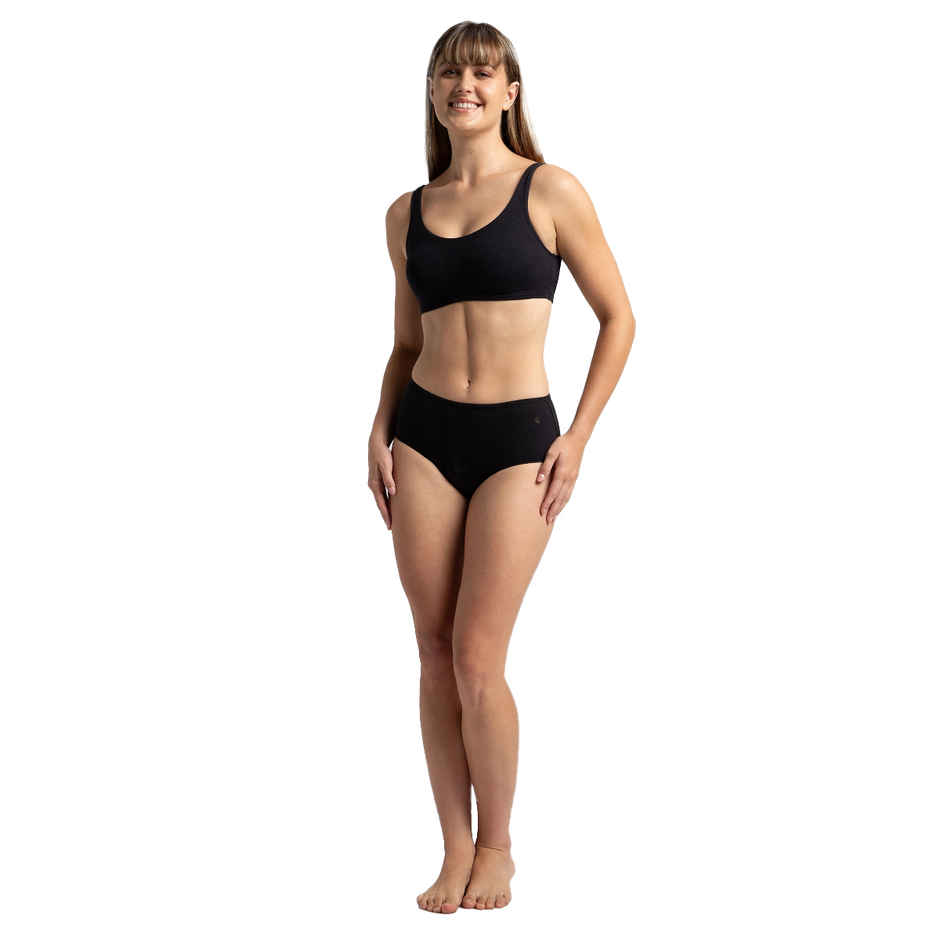 Jockey SW05 Women's Super Combed Cotton Elastane Stretch Period Panty | Black-L