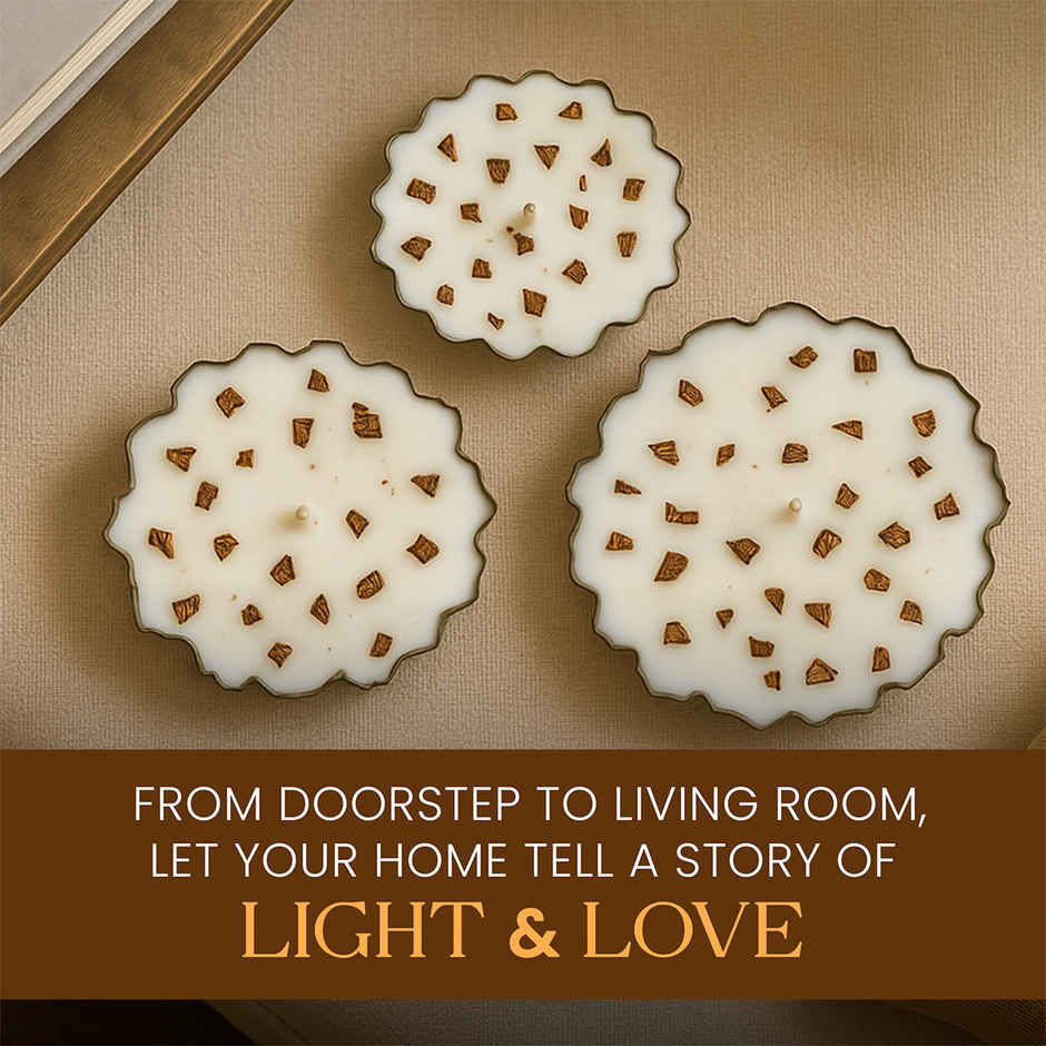 Rose Gold Fragrance | Urli Candles | Pack of 3 | Grand Premium Gift Box | Gift Hamper | Iris