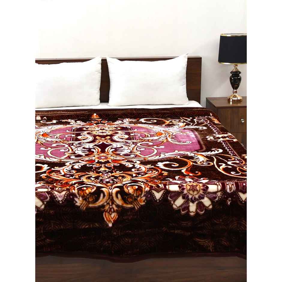 Signature 530 Gsm Polyester Pink Brown Mind Winter Super Soft Double Bed Mink Blanket