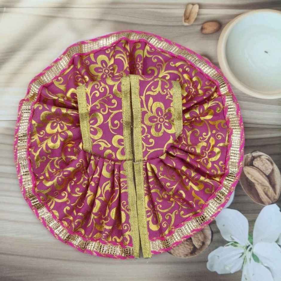 Gullak Laddu Gopal Foil Print Poshak | Rani | Size 4